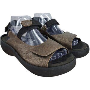 Wolky Jewel Metallic Bronze Leather Comfort Sandals Size 42 US 11 Adjustable